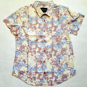 NWOT Wildfang Essential Button Up, Cream Plants Silhouette - Size M